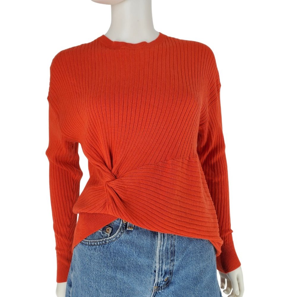Something Navy Orange Knot Tie Light Sweater